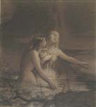 MAURO CONCONI, Two Women Bathing, black chalk heightened with white